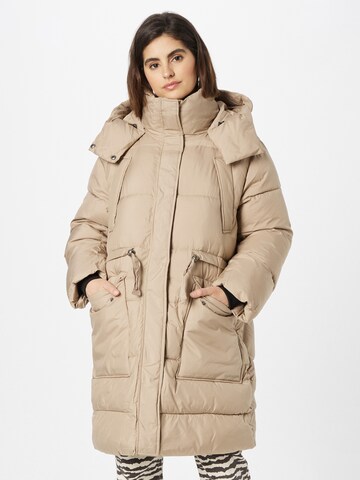 Didriksons Winter Coat in Beige: front