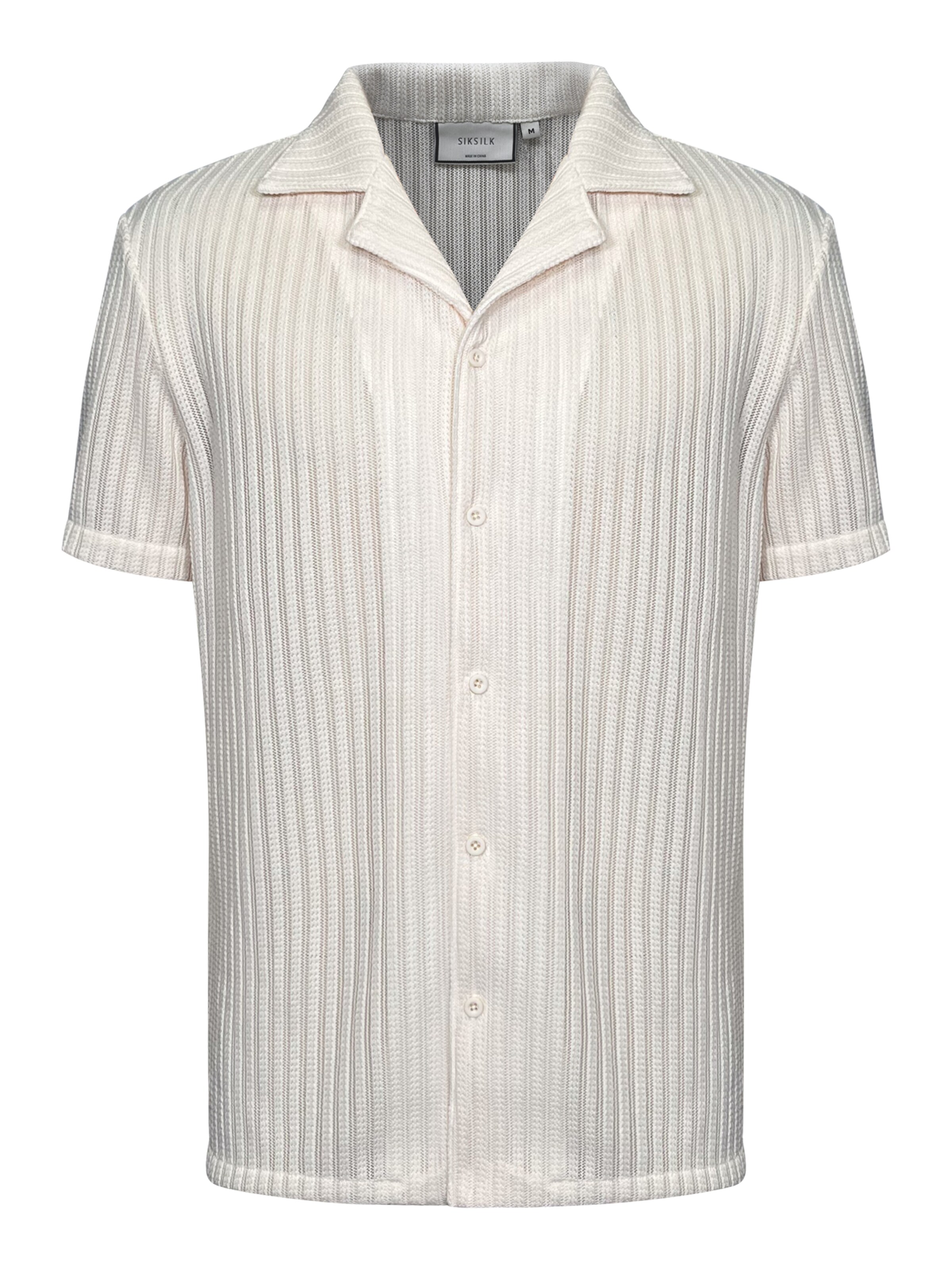 SikSilk Button Up Shirt in Ecru, Item view