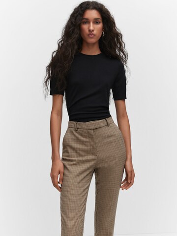 MANGO Slim fit Pleated Pants in Beige