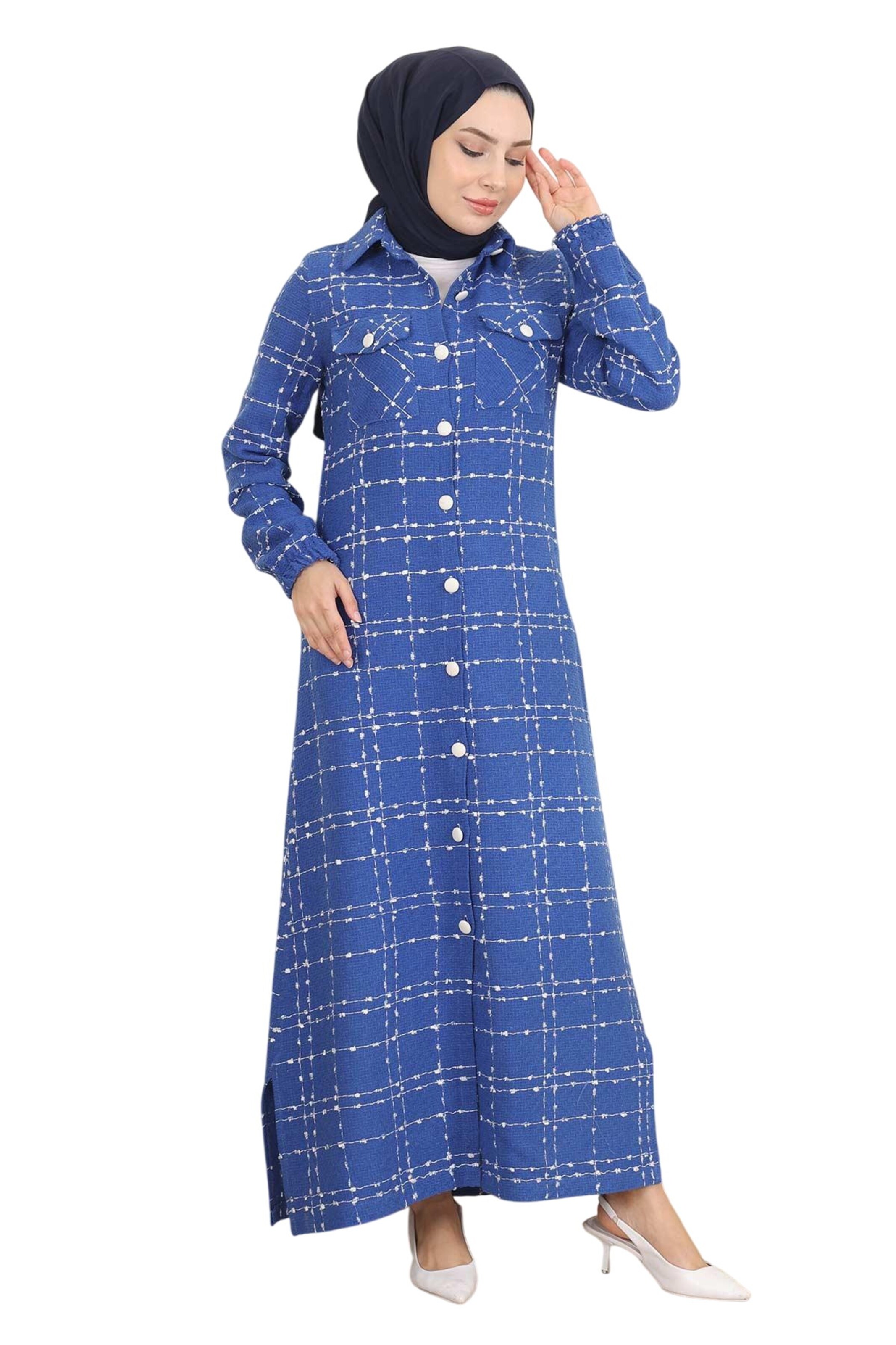 MODAMIHRAM Tussenmantel in Blauw: voorkant