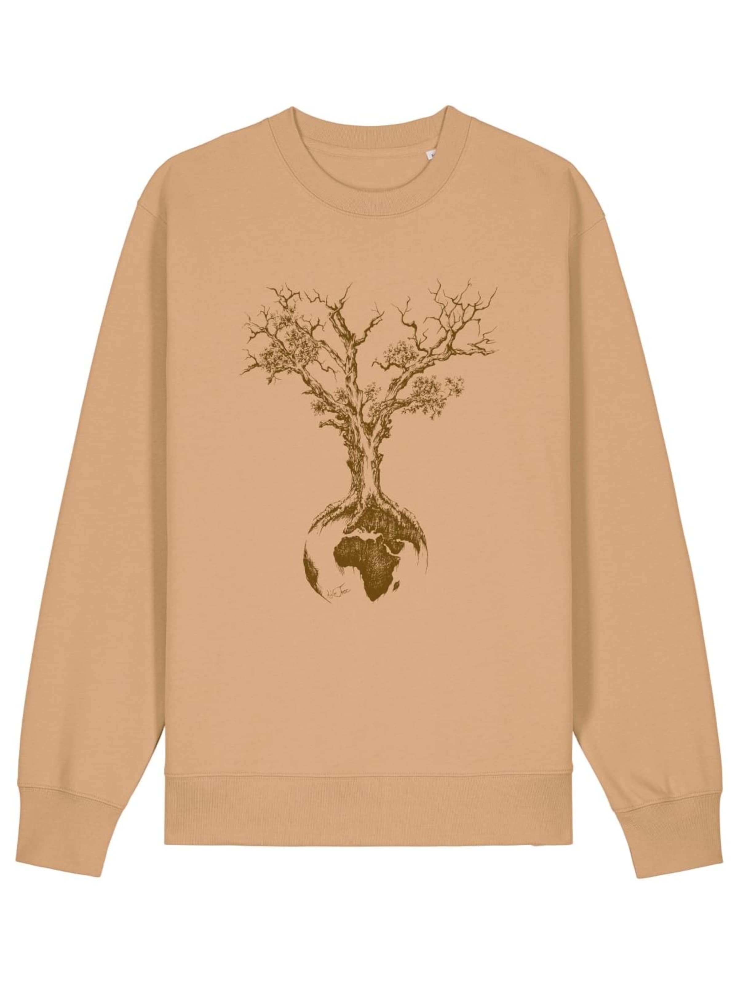 Life-Tree Pullover 'Organic Fairwear' in Beige: Vorderseite