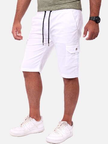 Reslad Regular Cargohose 'Shorts kurze Cargo-Shorts' in Weiß
