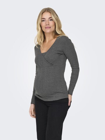 Only Maternity Top in Grey: front