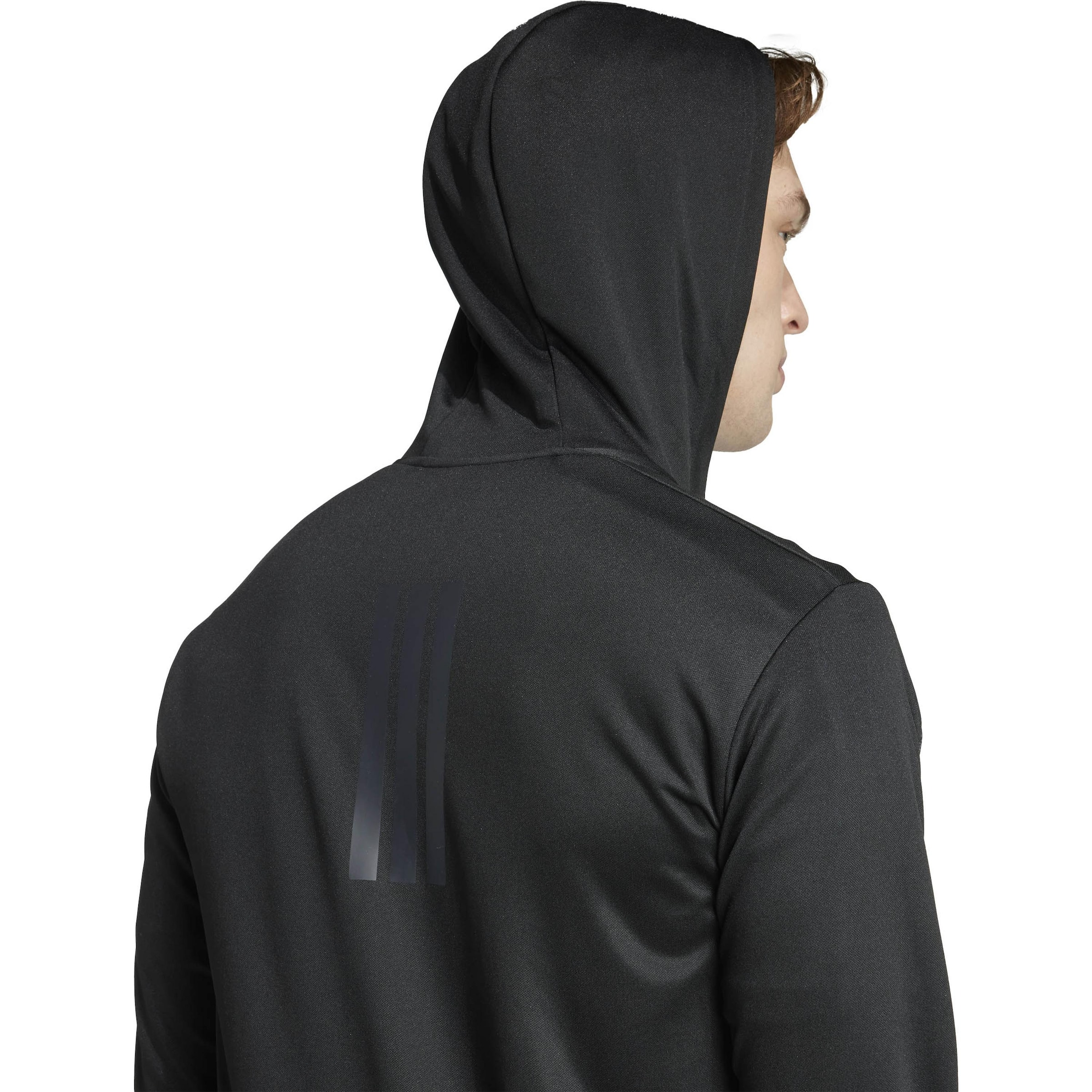 ADIDAS PERFORMANCE Athletic Zip-Up Hoodie 'ESSENTIALS' in Black