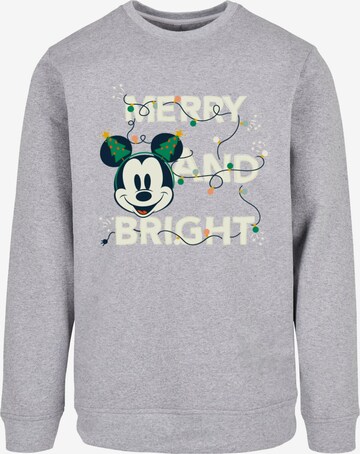 ABSOLUTE CULT Sweatshirt 'Mickey Mouse - Merry And Bright' in Grey: front