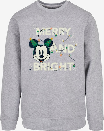 Sweat-shirt 'Mickey Mouse - Merry And Bright' ABSOLUTE CULT en gris : devant