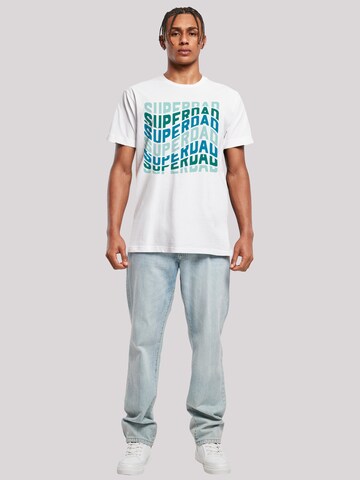 F4NT4STIC T-Shirt 'Super Dad Retro Trend Vatertags Design für Papas' in Weiß