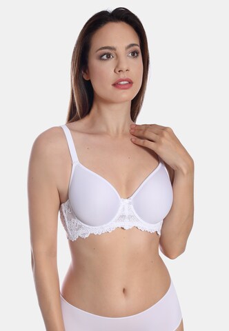 sassa T-shirt Bra 'CLASSIC LACE' in White: front