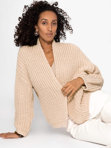 SASSYCLASSY Oversizestrickjacke in Beige