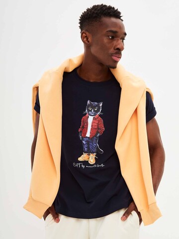 T-Shirt 'COUNTRY CAT' CAT by Maniita Lacitta en bleu