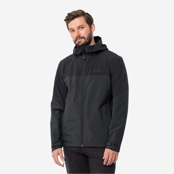 JACK WOLFSKIN Outdoor jacket 'Weiltal' in Black: front