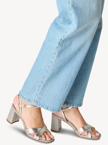 Sandales Tamaris en argent : devant