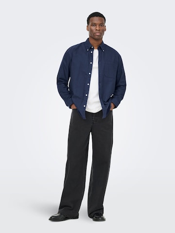 Only & Sons Regular Fit Hemd 'ONSOXFORD' in Blau