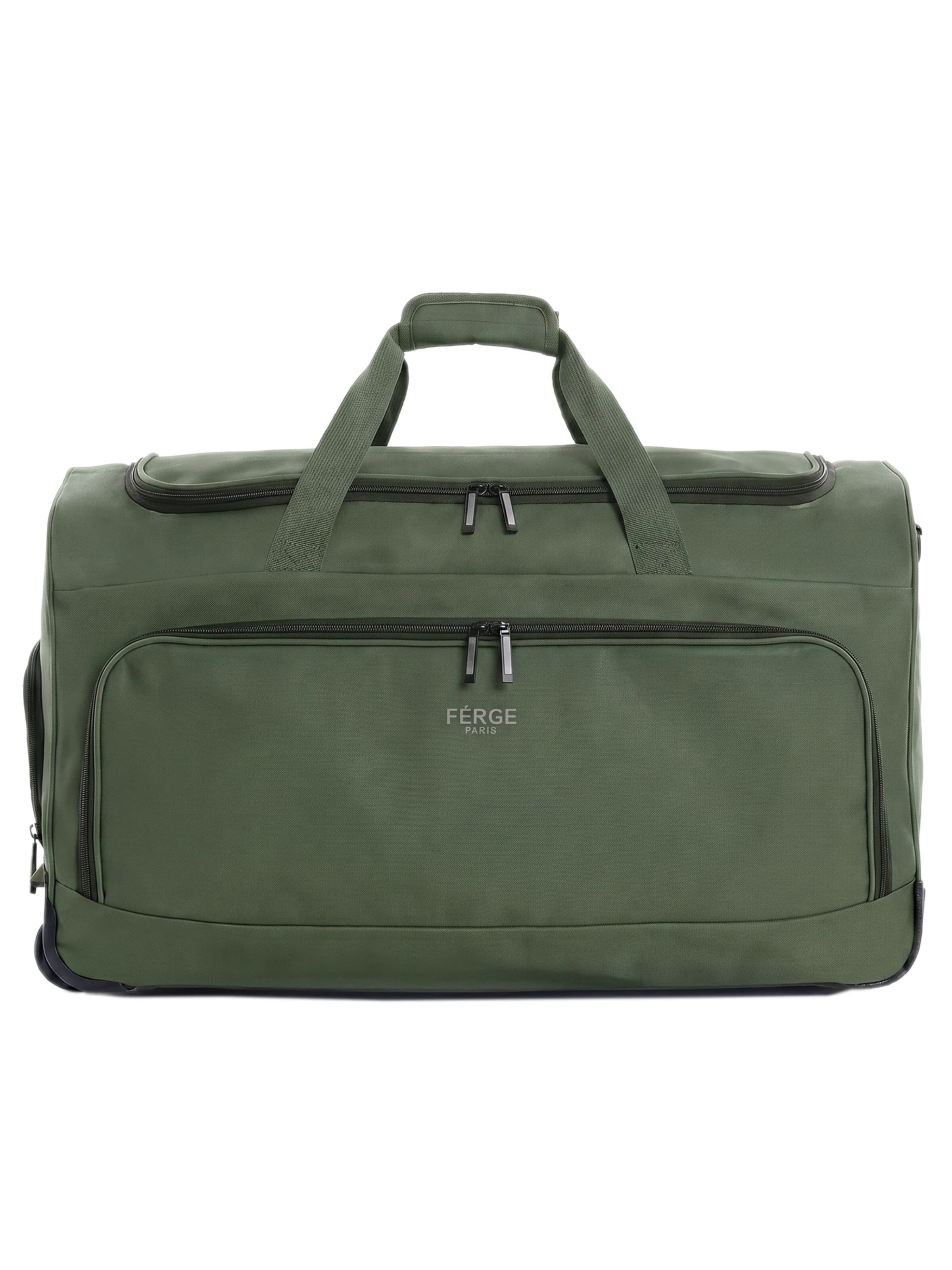 FERGÉ Travel Bag 'wasserabweisende Reisetasche mit Rollen groß PARIS' in Green: front