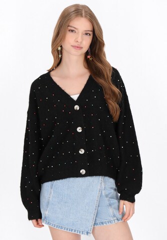 MYMO Gebreid vest in Zwart: voorkant