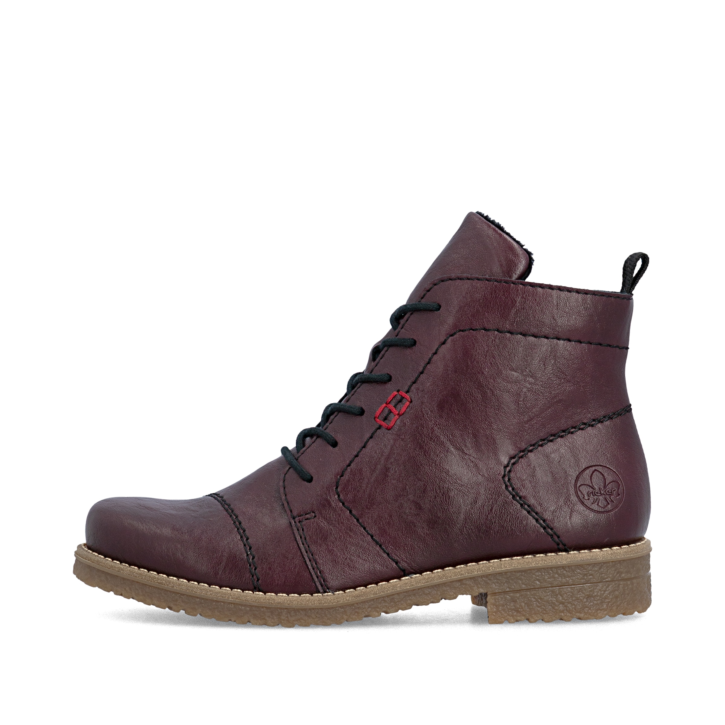 Bottines à lacets Rieker en rouge