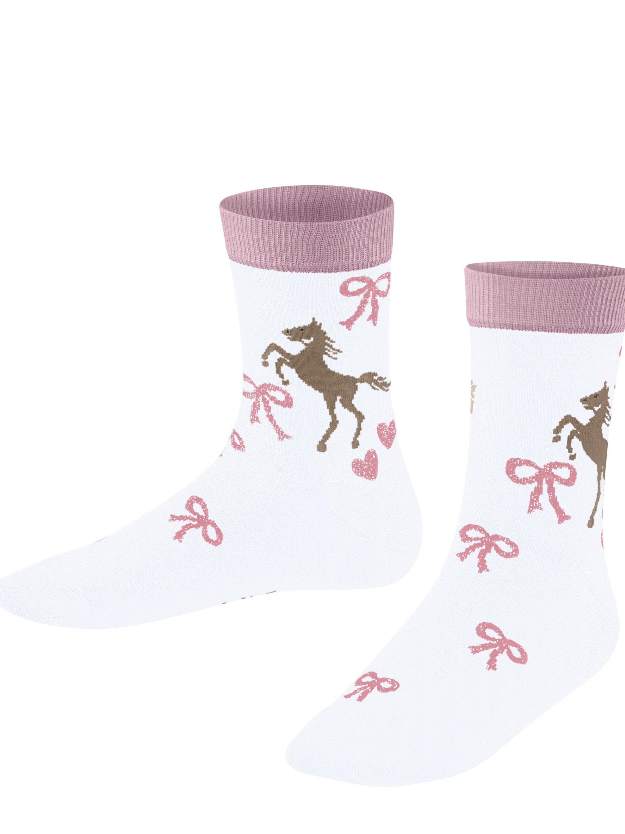 FALKE Socks 'Western Horses' in White: front
