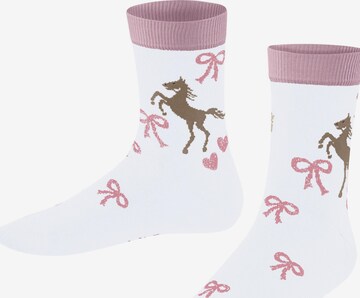 FALKE Socks 'Western Horses' in White: front