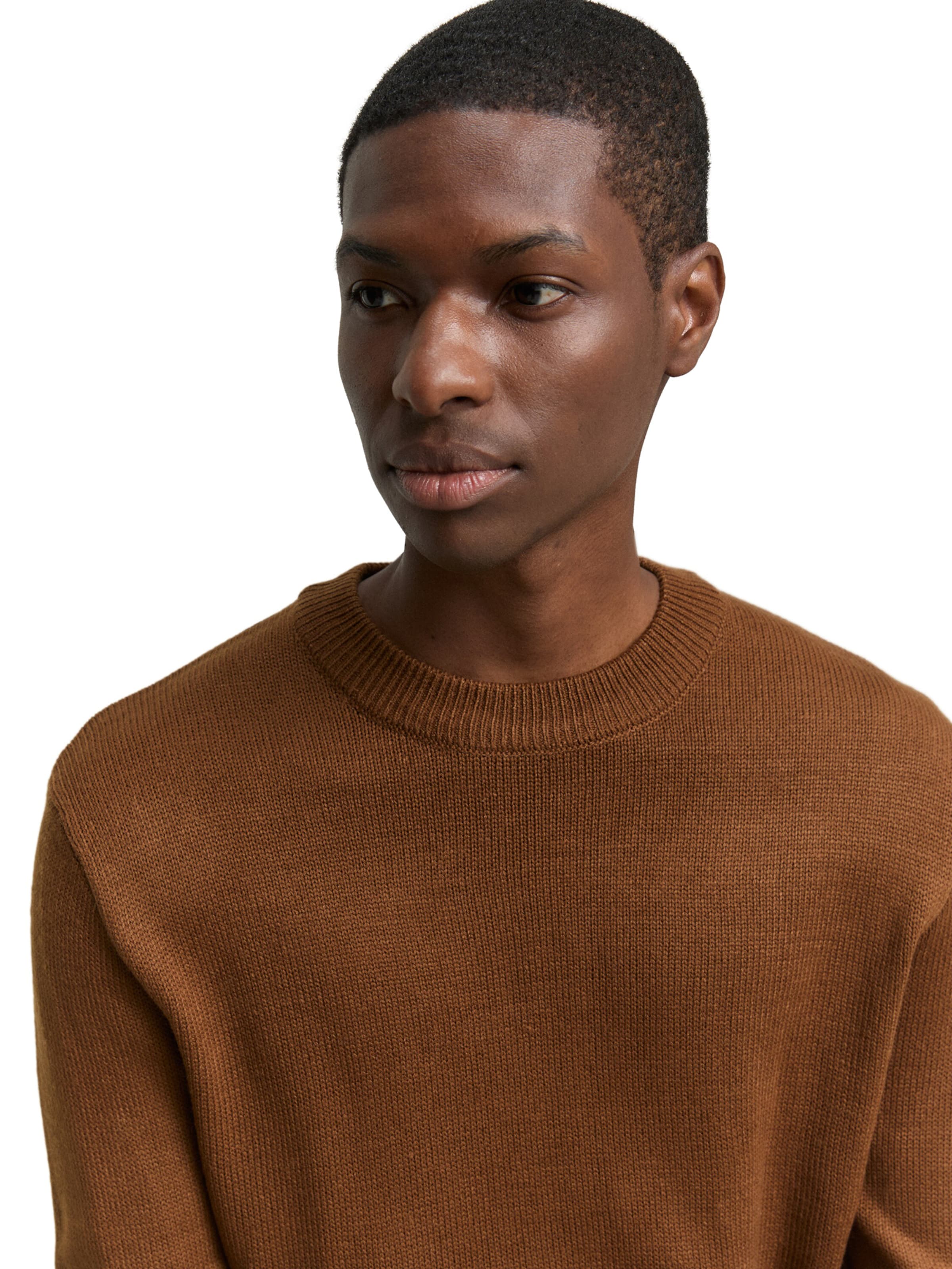 TOM TAILOR DENIM Sweater in Brown