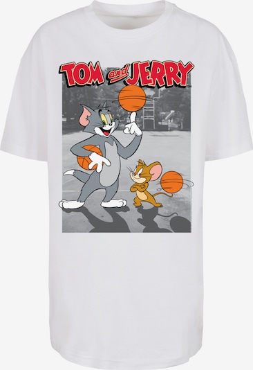 F4NT4STIC T-Shirt 'Tom und Jerry Basketball Buddies' in grau / orange / rot / weiß, Produktansicht