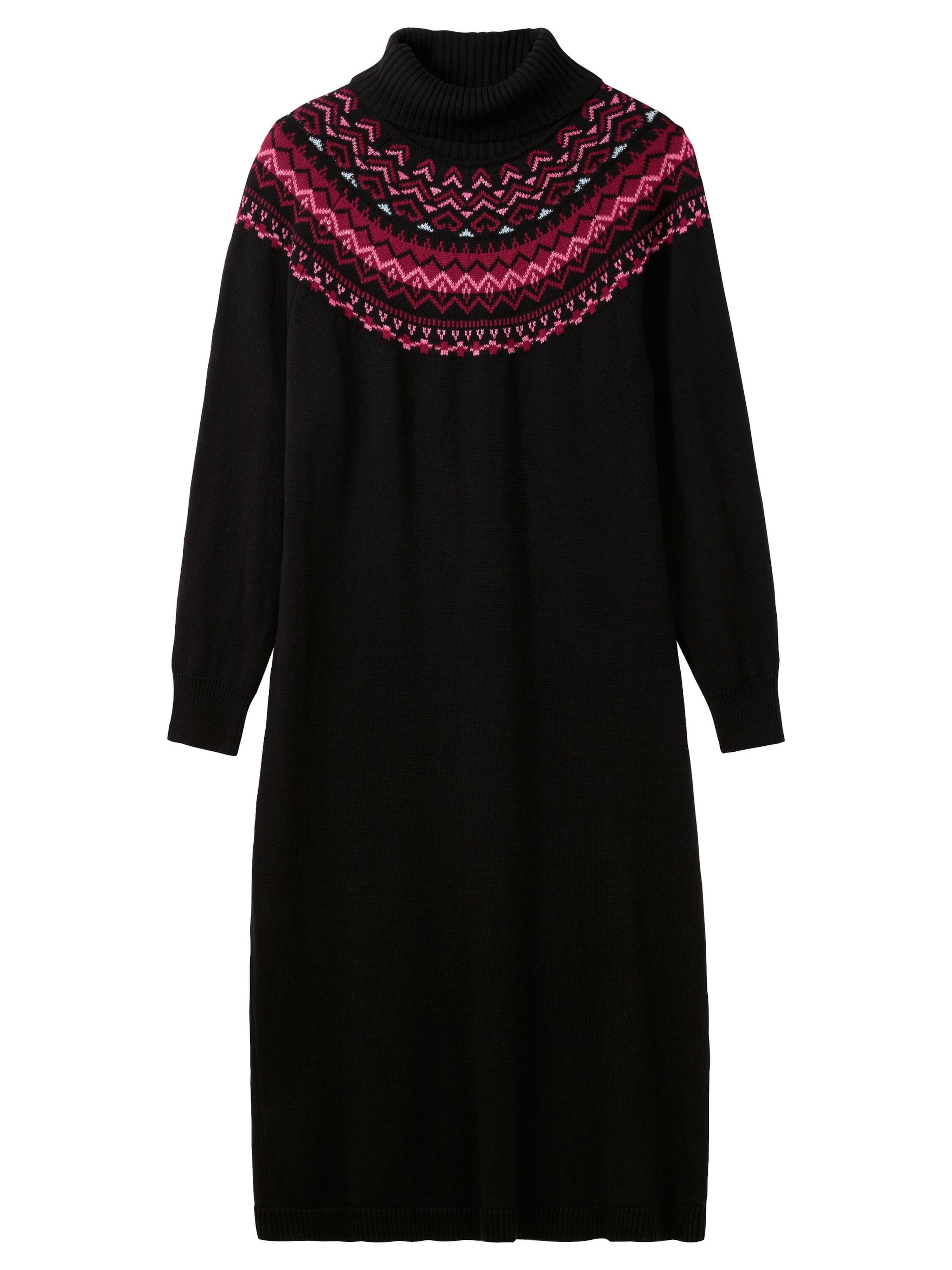 SHEEGO Sukienka z dzianiny w kolorze czarny: przód