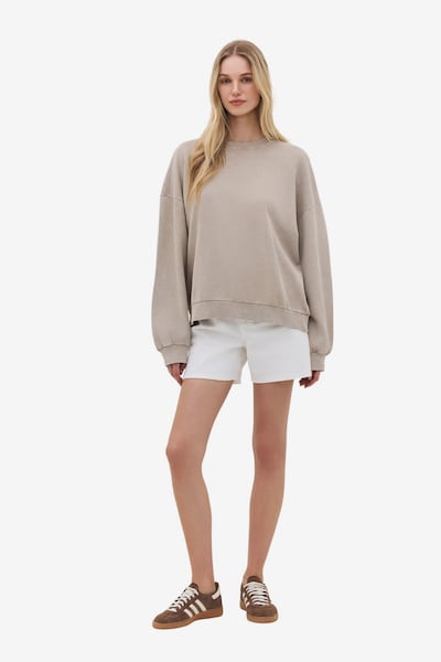 No Matter What Sweatshirt in schlammfarben, Produktansicht