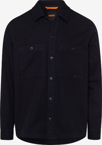 BOSS Orange Regular fit Button Up Shirt in Black: front