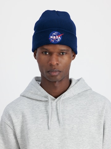 ALPHA INDUSTRIES Beanie 'Nasa' in Blue: front