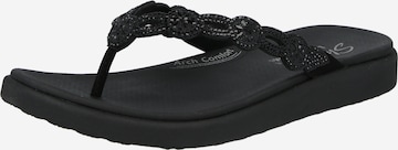 juoda SKECHERS Šlepetės per pirštą 'MEDITATION LUXE': priekis