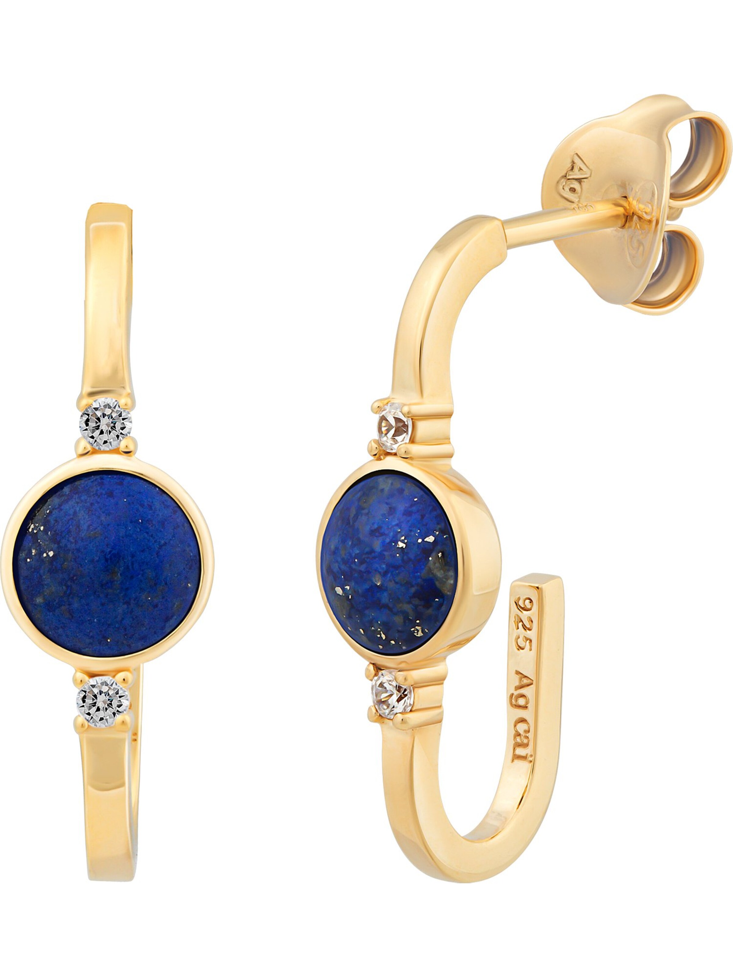 Boucles d'oreilles caï en or : devant