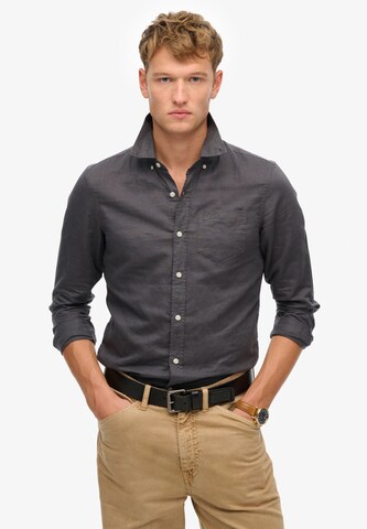 Superdry Regular fit Overhemd in Blauw: voorkant
