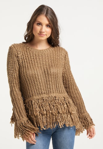 Pull-over IZIA en marron : devant