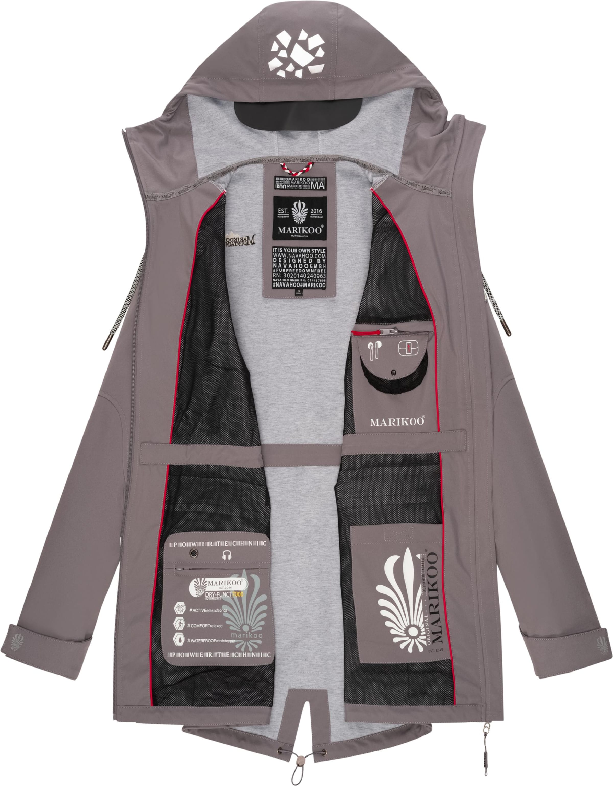 MARIKOO - Casaco funcionais 'Ulissaa' em cinzento