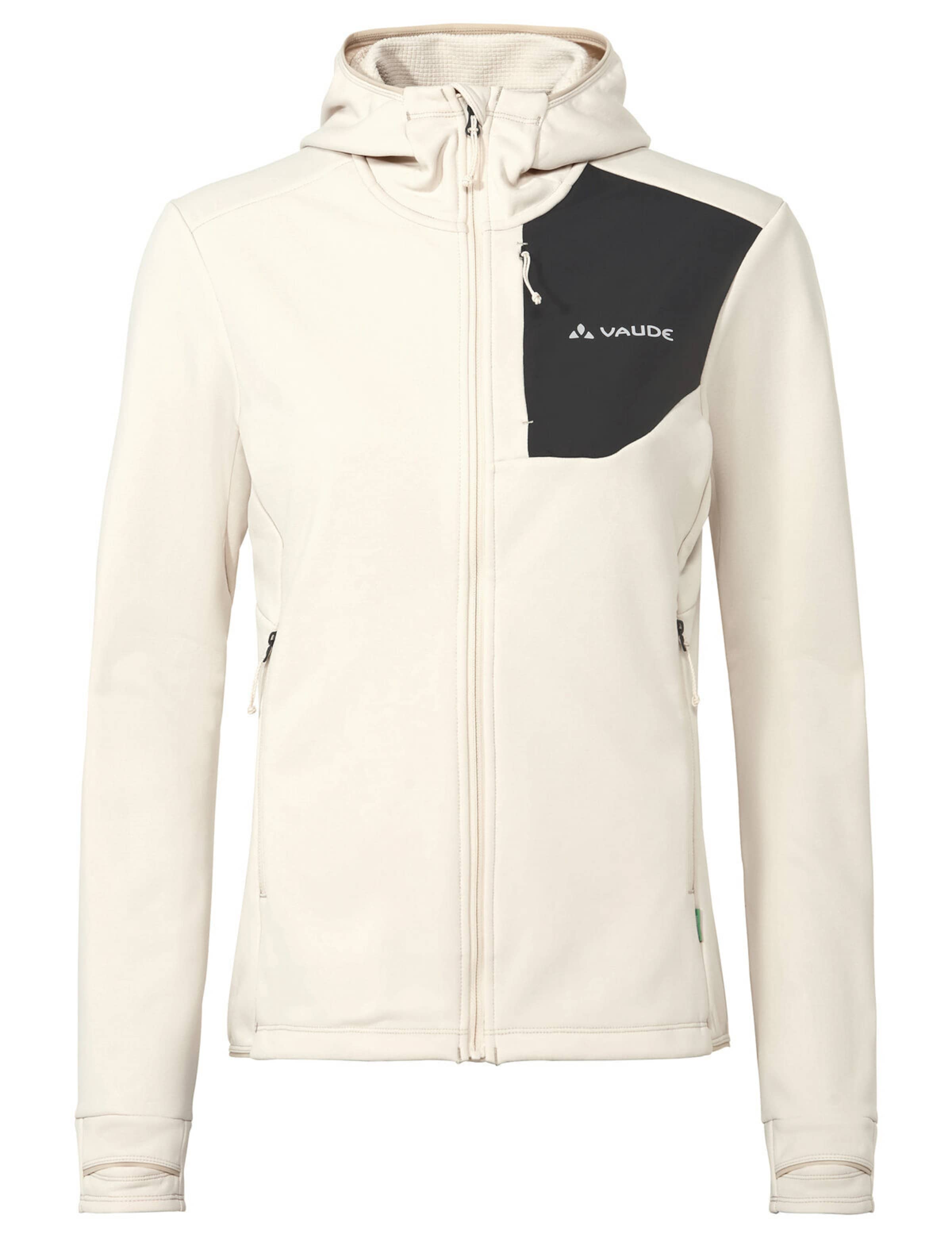 VAUDE Athletic fleece jacket 'Monviso III' in Beige: front