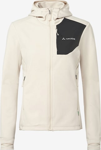 VAUDE Athletic fleece jacket 'Monviso III' in Beige: front