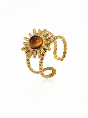 Nemomatheo Ring 'Sunburst' in Brown: front