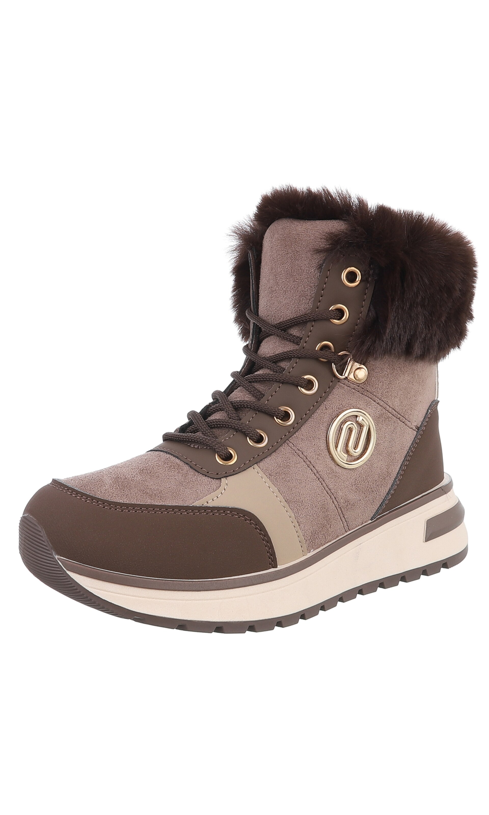 Ital-Design High Heels ' Plateaustiefeletten ' in braun, Produktansicht