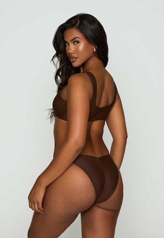 Moda Minx Triangle Bikini top 'SIMPLE SWIM KNOT TOP' in Brown