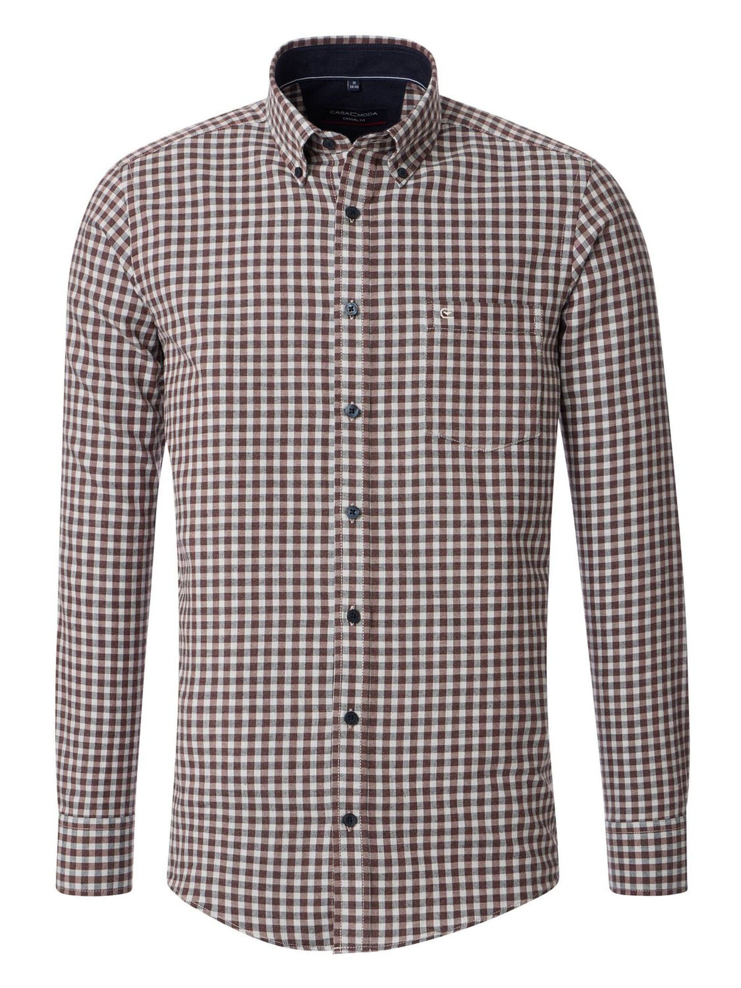 CASA MODA Regular fit Overhemd in Bruin: voorkant