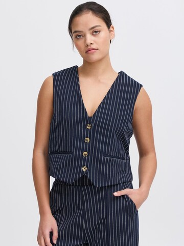 ICHI Kurzweste 'IXKATE PINSTRIPED WA' in Blau