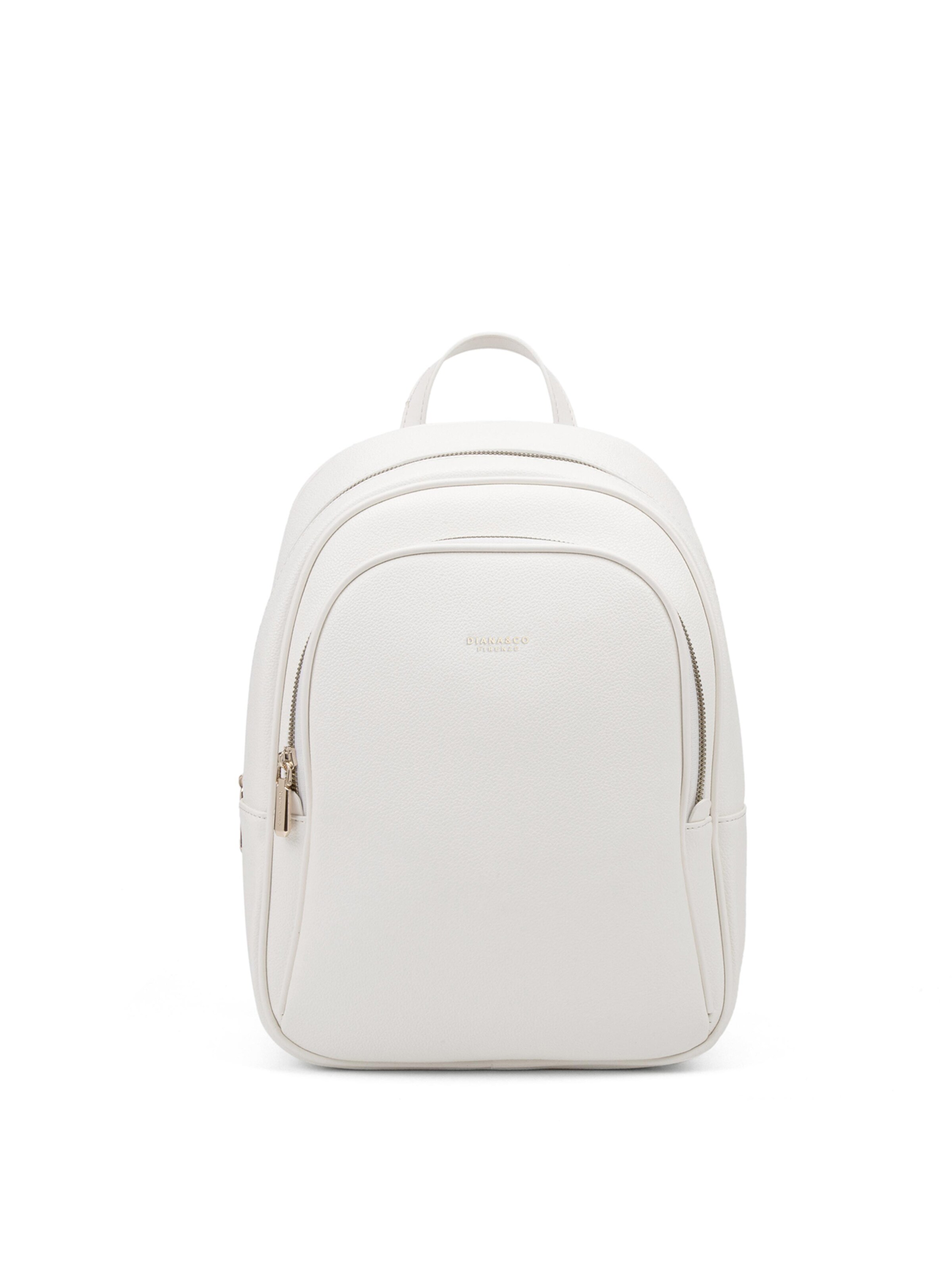Zaino 'Zaino Donna Vegan Leather con Zip e Tasche - Diana & Co Firenze' di Diana&Co. in bianco: frontale