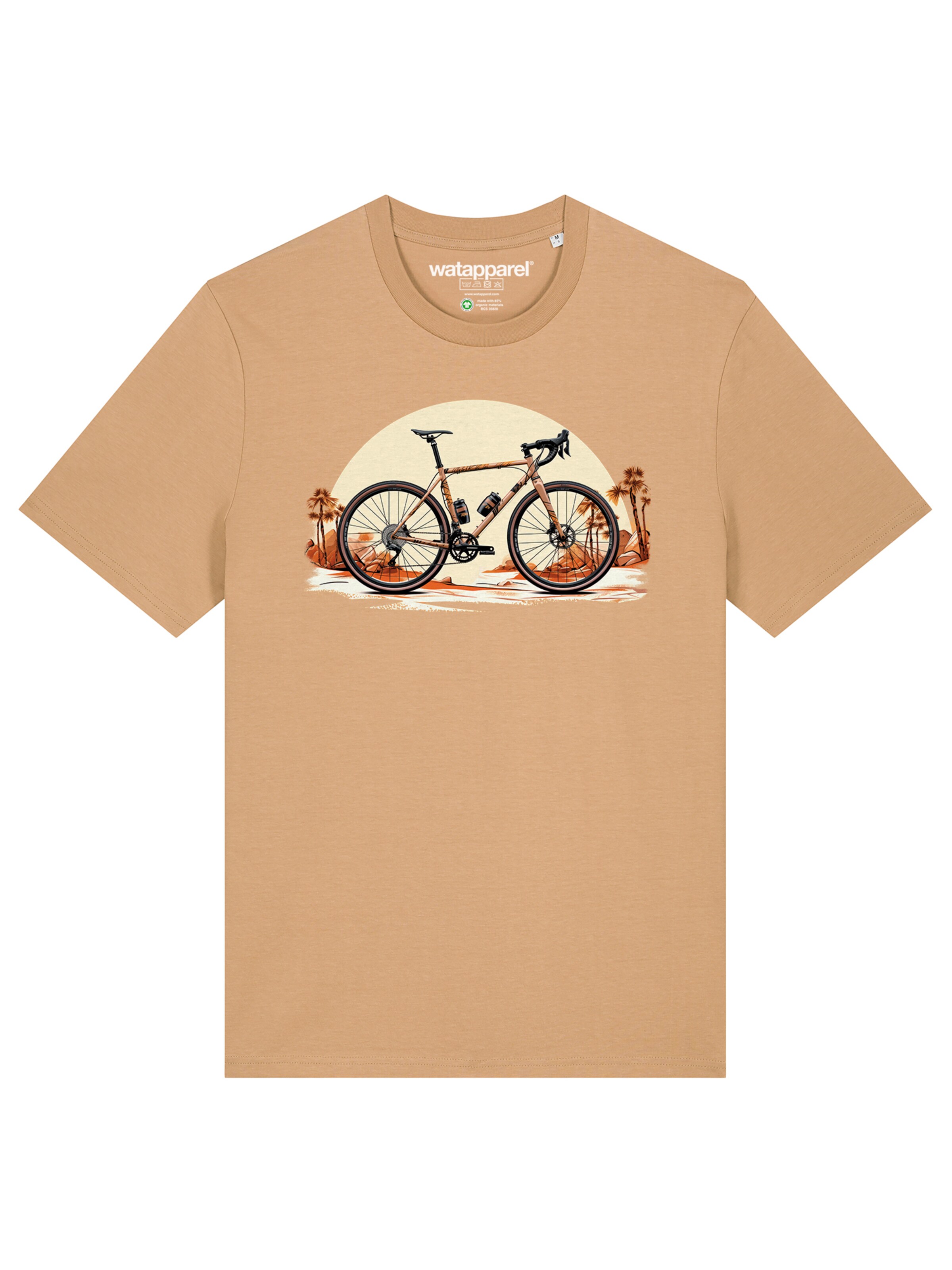 Watapparel Shirt 'Gravelbike' in Beige: voorkant