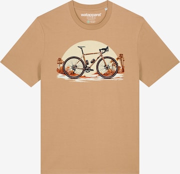 T-Shirt 'Gravelbike' Watapparel en beige : devant