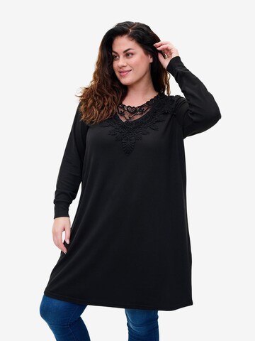 Zizzi Φόρεμα 'Lucca' σε μαύρο: μπροστά