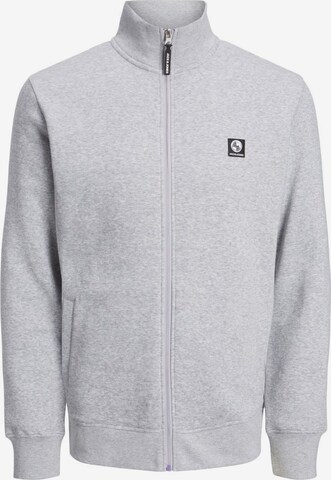 JACK & JONES Zip-Up Hoodie in Grey: front