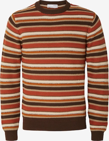 SELECTED HOMME Sweater 'Soho' in Brown: front