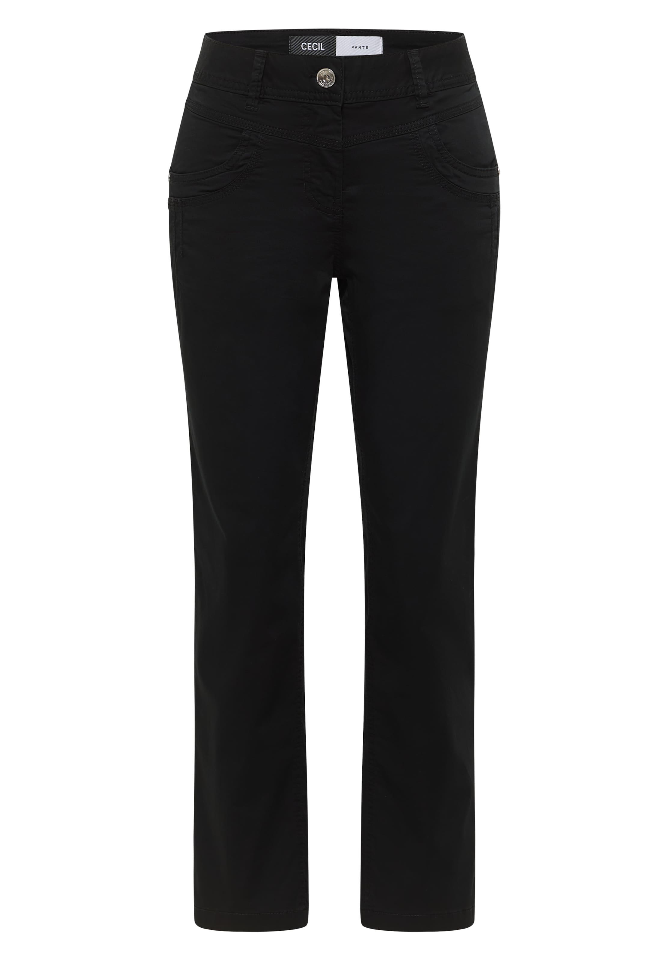 CECIL Slim fit Pants in Black: front