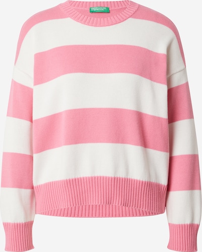 UNITED COLORS OF BENETTON Pullover in rosa / weiß, Produktansicht