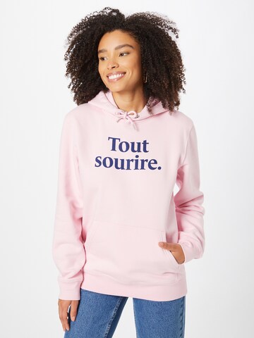 Bluză de molton 'Tout Sourire' de la Les Petits Basics pe roz: față