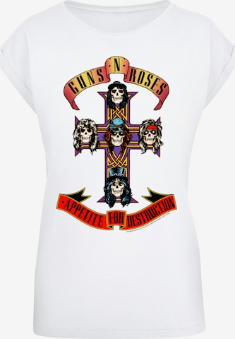 T-shirt 'Guns 'n' Roses' F4NT4STIC en blanc : devant